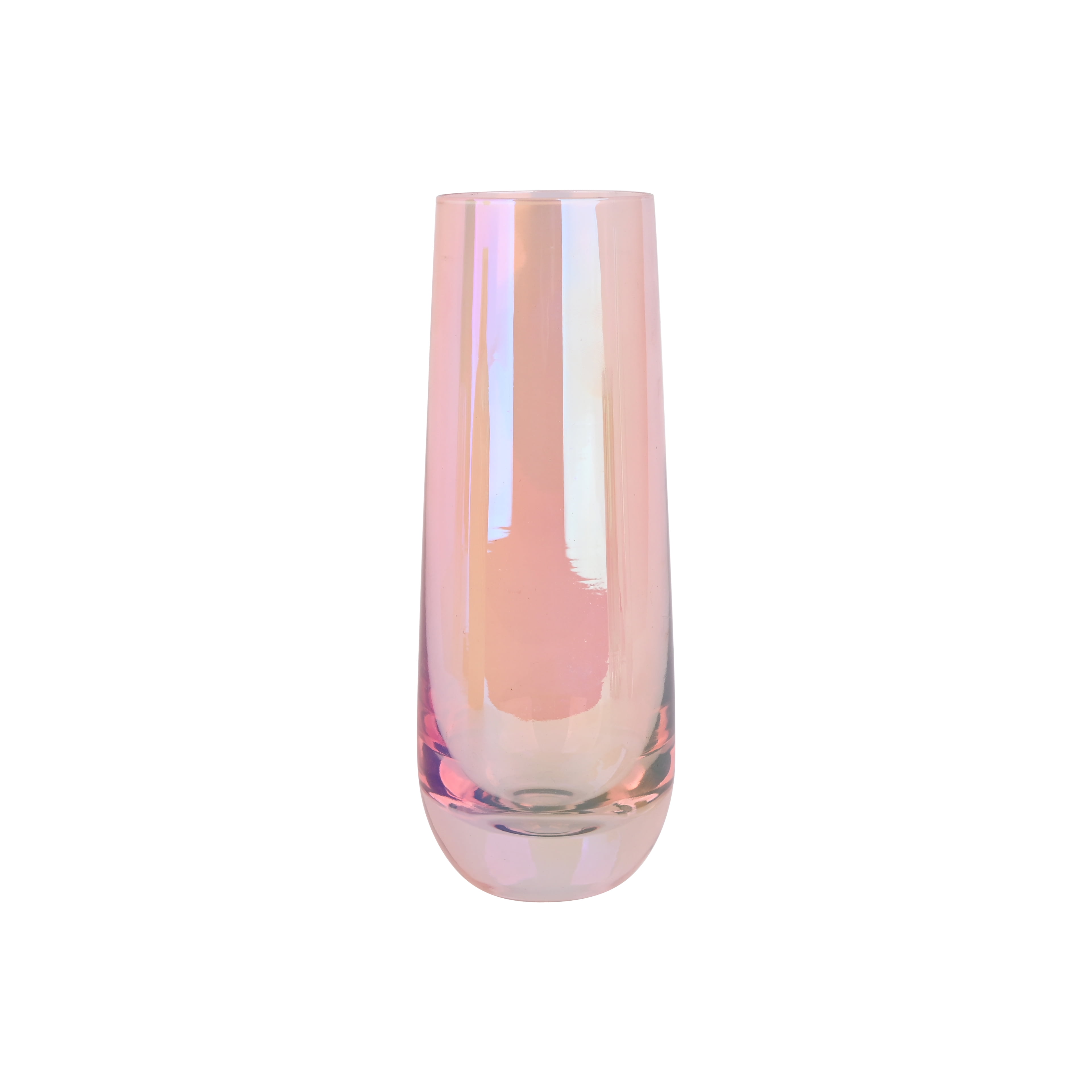 6 oz Iridescent Pink Glass Champagne Flute
