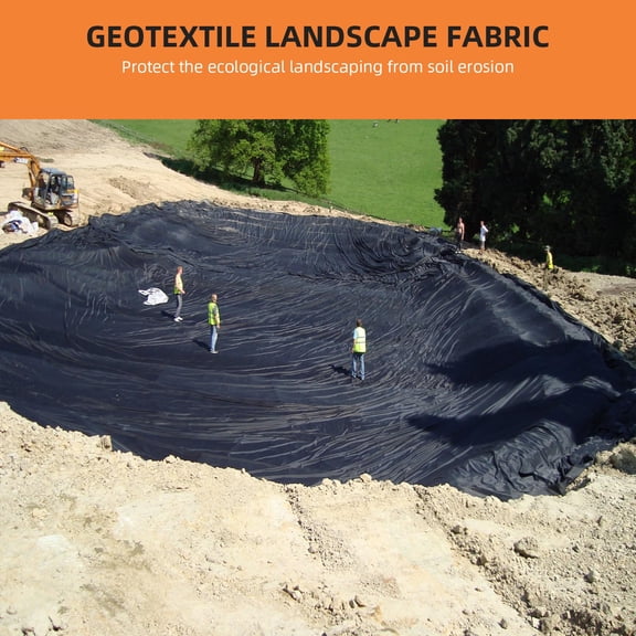 6oz Non-Woven PP Geotextile Landscape Fabric, Heavy Duty Weed Barrier Mat with 350N Tensile and 440N Load, High Drainage for Driveways, Erosion Control, Landscaping, French Drains & Construction Proj