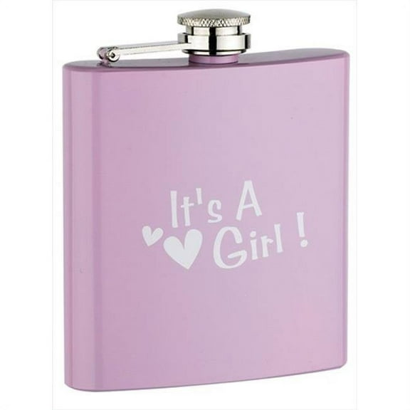 6oz Pink Painting Girl Flask - Pink - 6oz