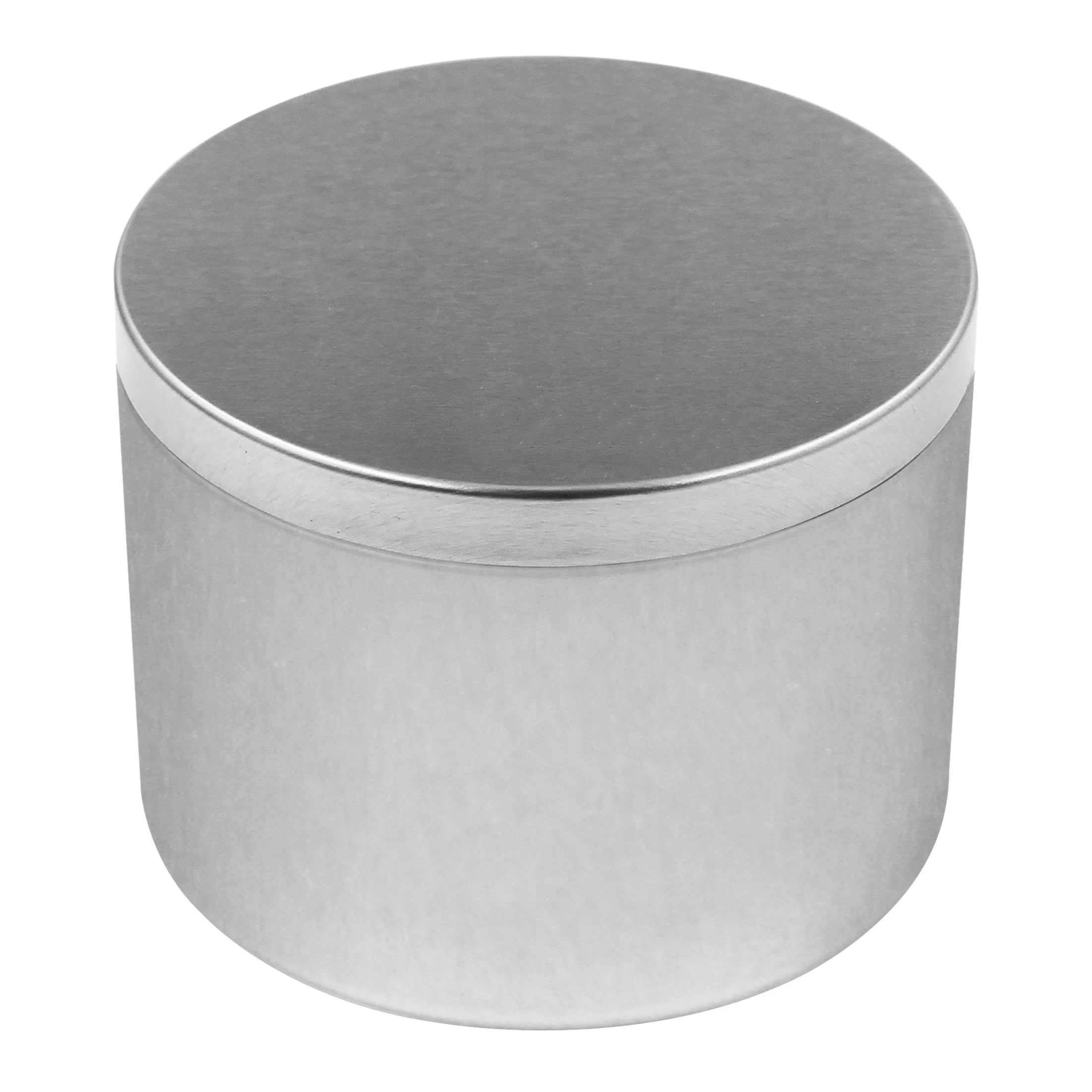 Make Market 6oz Silver Candle Making Tins - Round Tinplate Steel Containers with Lids for DIY Candle Projects, 8 Pack
