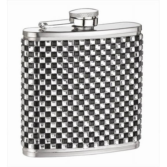 6oz White and Black Diamond Flask