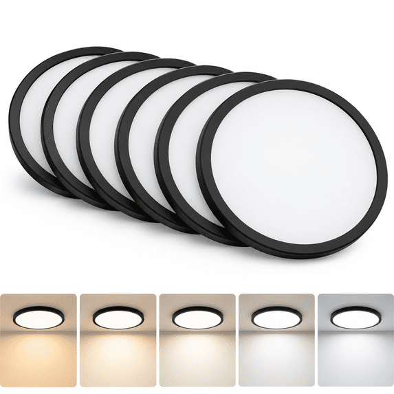 6pack 3200lm Led Flush Mount Ceiling Light Fixture 12 Inch 24w Super ...
