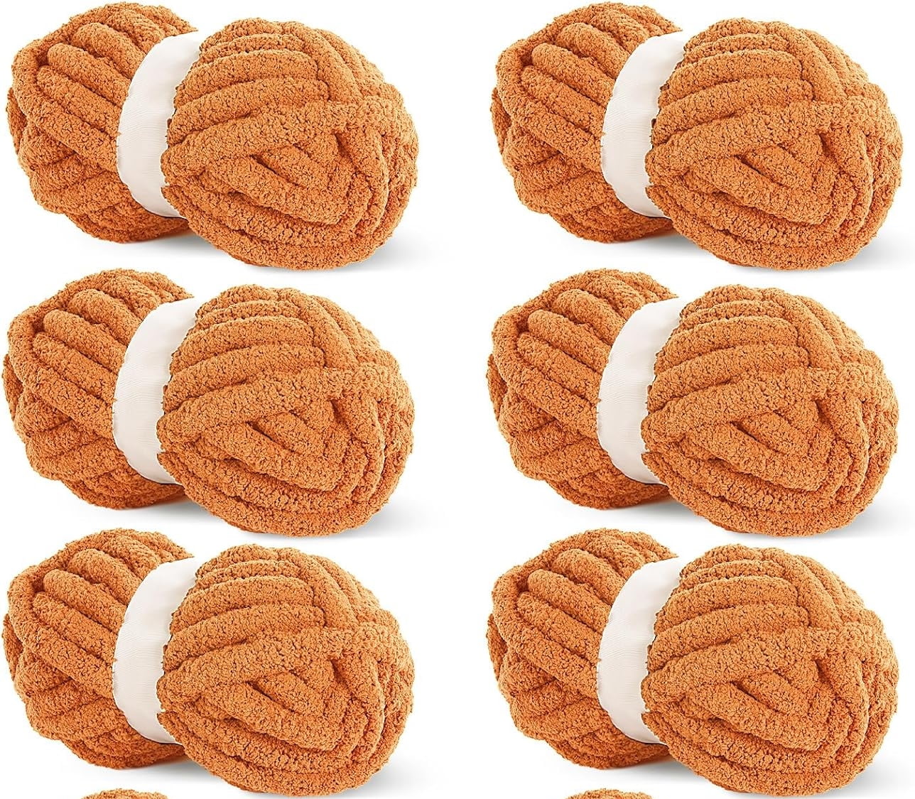 6pack Chunky Chenille Yarn for Blanket, Super Bulky Soft Thick Fluffy