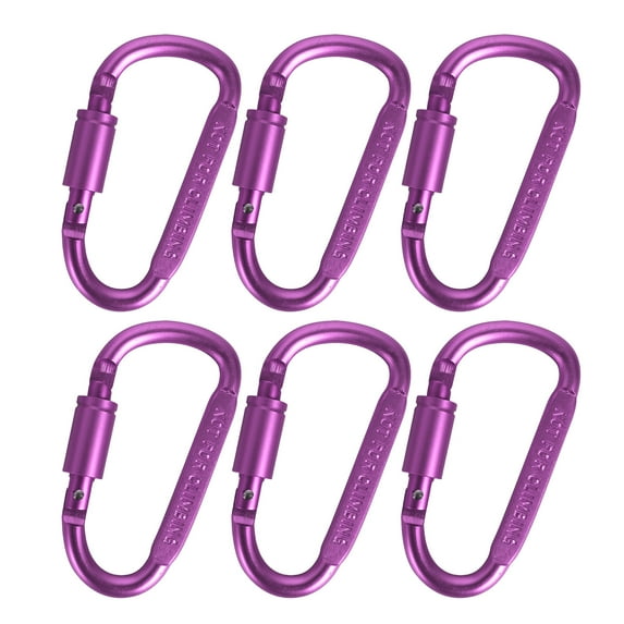 6pack D Rings Shape Caribeaners Locking Carabiner Carabiner Clip Heavy Duty Buckles for Climbing and Outdoor