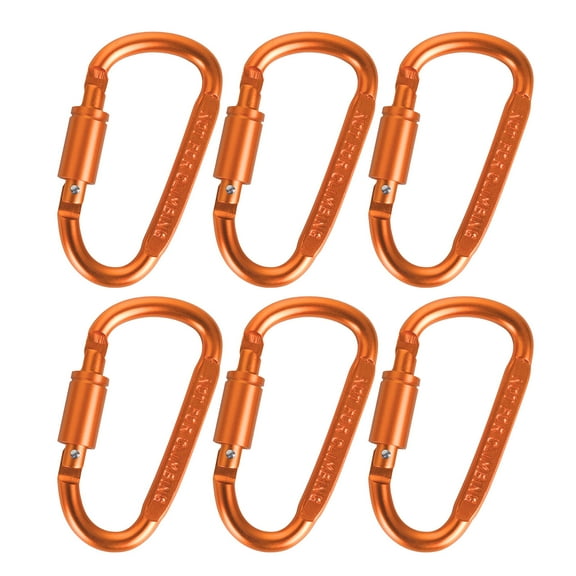 6pack D Rings Shape Caribeaners Locking Carabiner Carabiner Clip Heavy Duty Buckles for Climbing and Outdoor