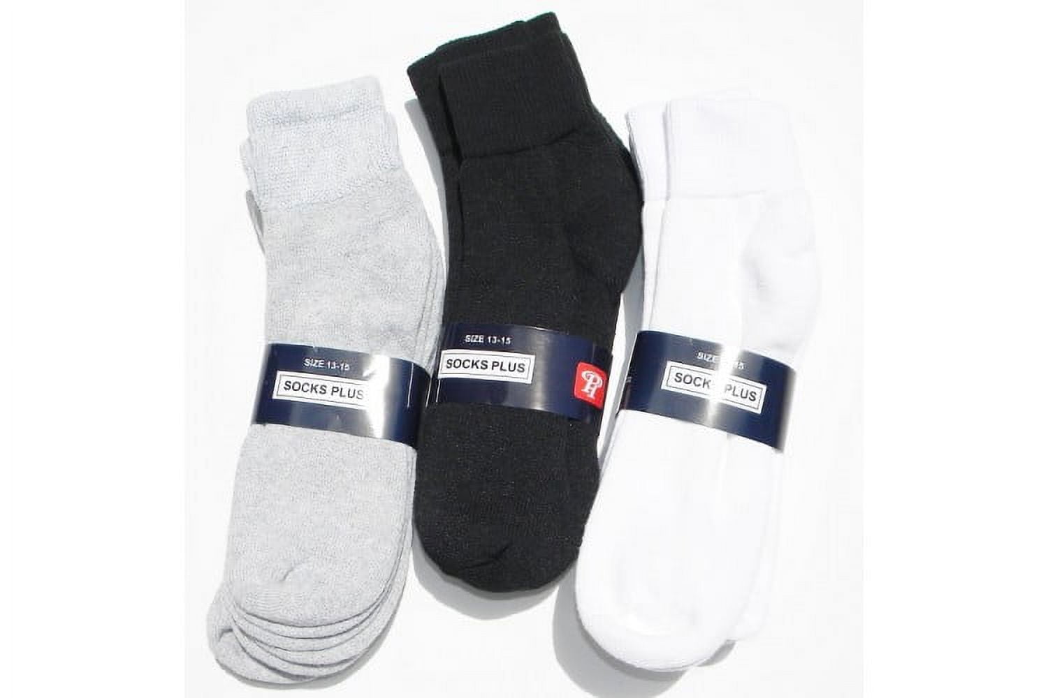 6pack Men's Big Tall Diabetic Ankle Socks 1315 Black