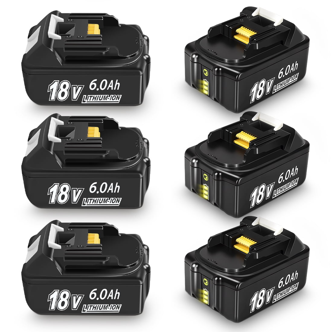 6-pack High Capacity Replacement Makita 18V BL1860