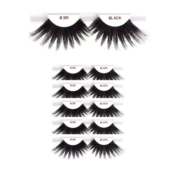 "6packs Eyelashes - #301 Christina 100% Human Hair Fake Eyelashes, The best guaranteed quality lashes available in the eyelash market. By BcTlyInc"