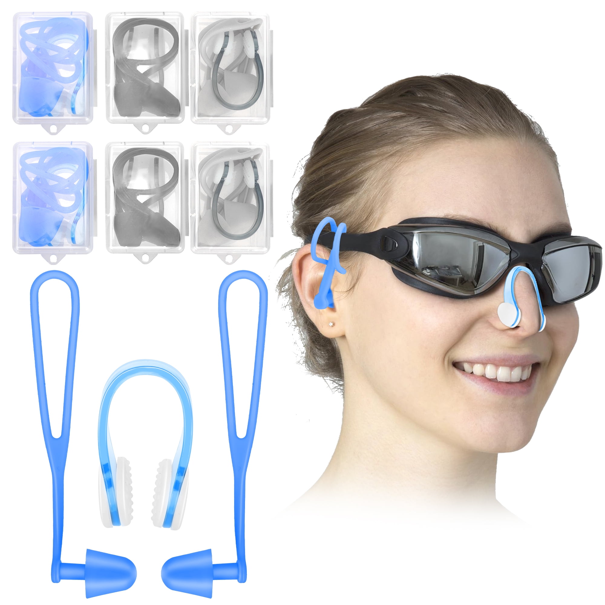 6pair Swim Earplugs Nose Clips Set, EEEkit Silicone Waterproof ...