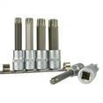 thumbnail image 1 of 6pc 1/2" Drive T55-T100 Star Torx Socket Bit Set Ratchet Torque 100mm Long TE283, 1 of 1