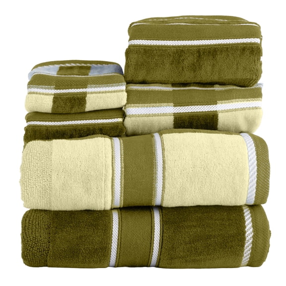 Lavish Home 6 Piece Towel Set - 525GSM Cotton Bathroom Accessories (Green)