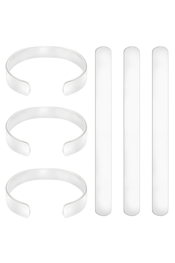 6pc 304 Stainless Steel Bars Oval Rectangle for Making Bracelet Core Stainless Steel Color 170x20x1mm