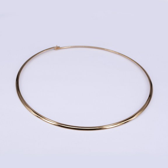 6pc 304 Stainless Steel Choker Necklaces Rigid Necklaces Real 18K Gold Plated 5.31~5.55 inch(13.5~14.1cm) Material 304 Stainless Steel