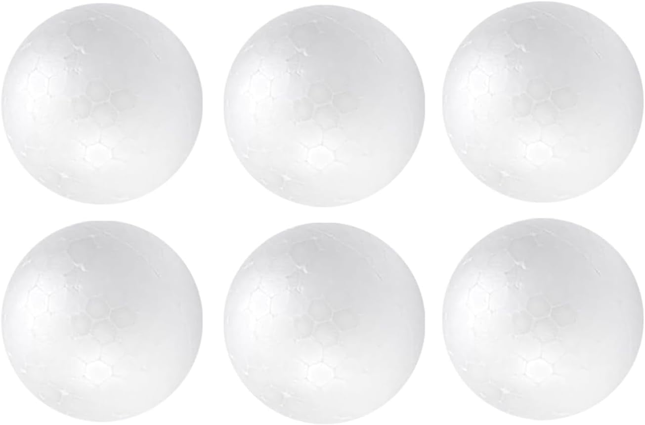 6pc 4 Inch Craft Foam Balls White Smooth Polystyrene Foam Ball for DIY Arts and Crafts, Decoration Household School Projects, Class Crafts Making, Christmas Holiday