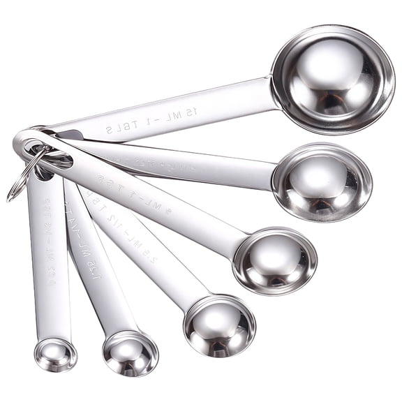 6pc Accuracy Measuring Spoons Set Nonrust Steel Cookware Tool With Graduations For Recipes And Mixing