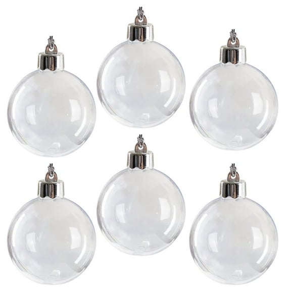 6pc Acrylic Photo Ball Ornaments - for Christmas and Gifts - Factory Direct Craft