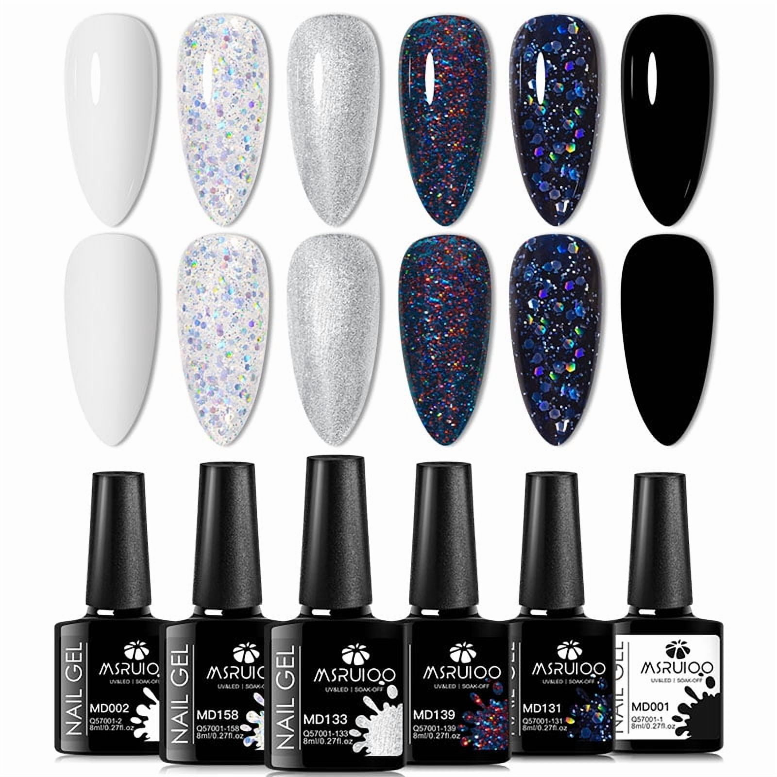 6pc All-season Gel Nail Polish Set Nude Pink Red Glitter Semi Permanent UV Gel Polish Kits All For Manicure Soak Off Vernis