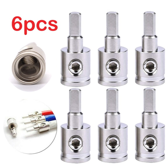 6pc Amp Input Reducer 1/0 Gauge to 4 Gauge Wire Reducer Power/Ground Input Redu