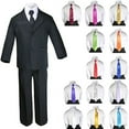 thumbnail image 1 of 6pc Baby Toddler Boy Teen Black Formal Wedding Tuxedo Suits + Satin Necktie S-20, 1 of 2