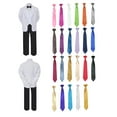 thumbnail image 1 of 6pc Baby Toddler Boy Teen Formal Black & White Suit Set Satin Necktie Sm-20, 1 of 4