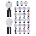 thumbnail image 1 of 6pc Baby Toddler Boy Teen Formal Black & White Suit Set Satin Vest Sm-20, 1 of 3