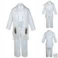 thumbnail image 1 of 6pc Baby Toddler Kid Boy Baptism Christening Formal Tuxedo Suit Stole White S-7, 1 of 1