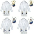thumbnail image 1 of 6pc Baptism White Tuxedo English Spanish Colored Silver Gold Pope Mary Stole, 1 of 7