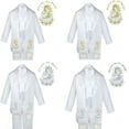 thumbnail image 1 of 6pc Baptism White Tuxedo English Spanish Silver Gold Pope Santa Maria Mary Stole, 1 of 7