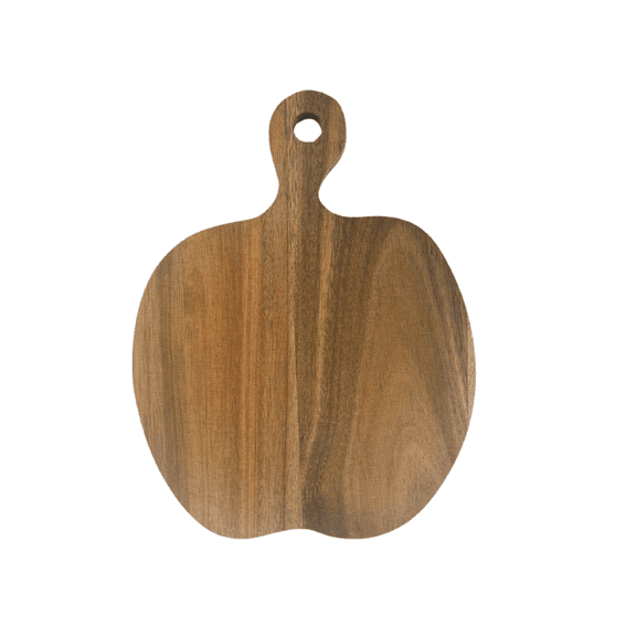 6pc Bulk 10.5" Apple Shaped Plain Acacia Serving Tray, Charcuterie, Cutting Boards for Customized Engraving, Display, Home Decoration