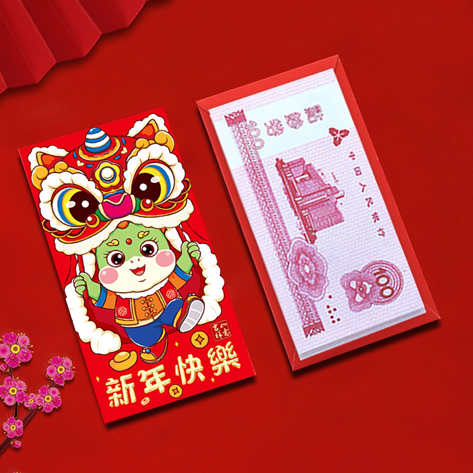 6pc Chinese New Year Red Envelopes 2025 Lucky Snake Hong Bao Red Pocket