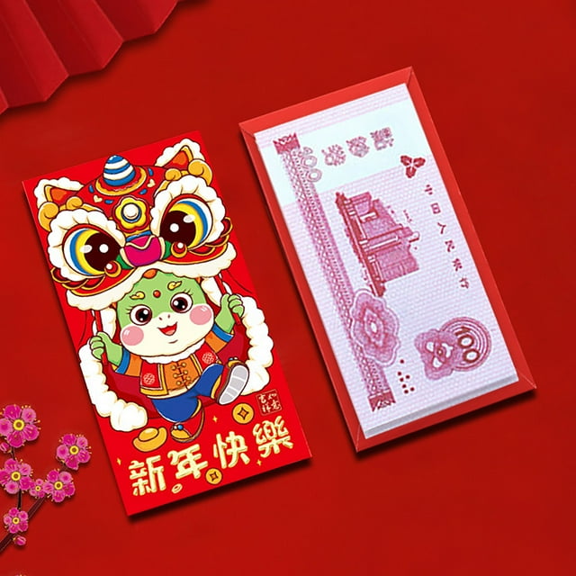 6pc Chinese New Year Red Envelopes 2025 Lucky Snake Hong Bao Red Pocket