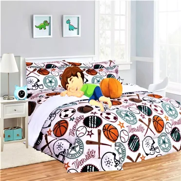 6pc Comforter for kids bedroom girl boy , Twin size dinosaur taupe reversible flufly warm soft includes 1 comforter, 1 sham,1 flat sheet , 1 fitted sheet, 1 pillowcase, 1 decorative pillow