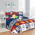 thumbnail image 1 of 6pc Comforter for kids bedroom girl boy , Twin size patchwork #2 reversible flufly soft includes 1 comforter, 1 sham,1 flat sheet , 1 fitted sheet, 1 pillowcase, 1 decorative pillow, 1 of 4