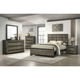 thumbnail image 1 of 6pc Contemporary Queen Size Panel Bed Set Brown/Gray Finish Unique Wooden Bedroom Furniture, 1 of 7