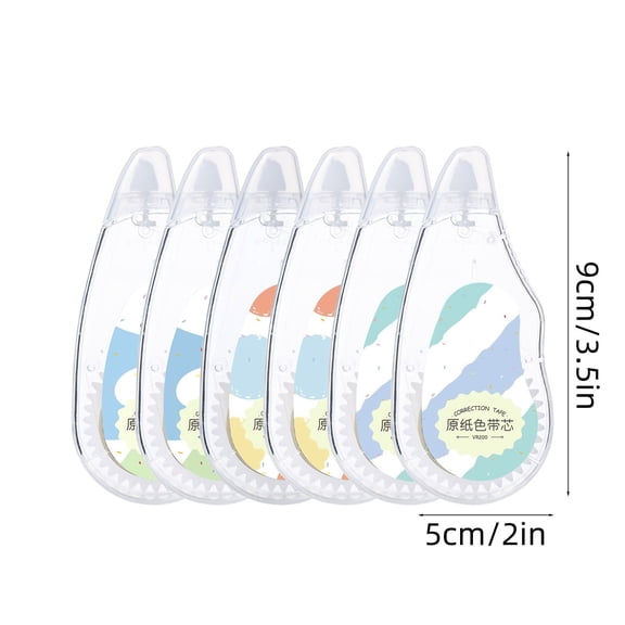6pc Correction Tape Set 72m Total Beige Write Over Tape Smooth Application for Office Desk Home Paper Correction Virelaxpo