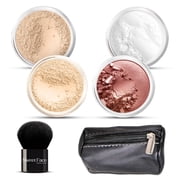 6pc FULL SIZE KIT KABUKI & KABAGGIE Tote Mineral Makeup Set Matte Foundation Bare Face Sheer Powder Cover Fair 2