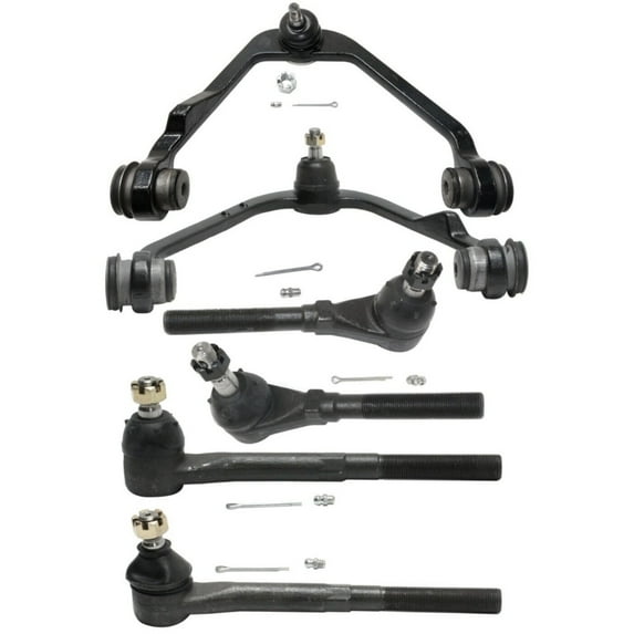 6pc Front Upper Control Arm and Tie Rod End Kit For Ford Lincoln RWD