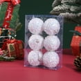 thumbnail image 1 of 6pc Light-Reflective Christmas Balls Set - 2.4" Foam Cube Ornaments for Tree/Wreath (Iridescent Holiday Decor), 1 of 6
