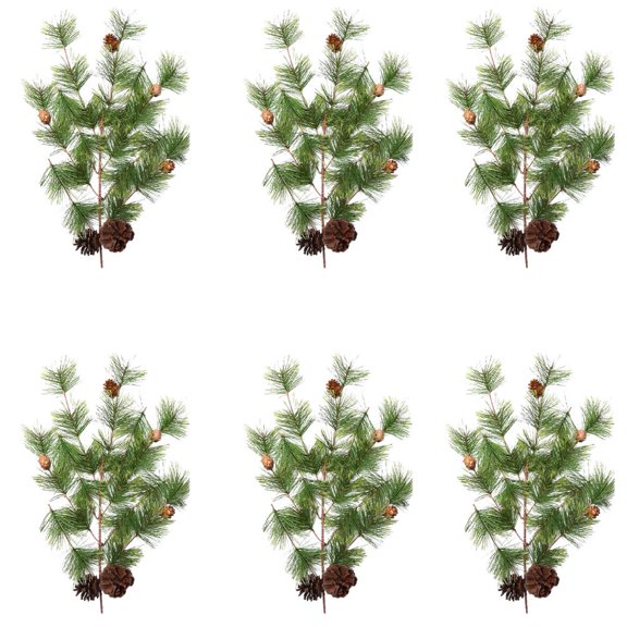 6pc PVC Mountain Pine Sprays - Christmas & Rustic Decor - Factory Direct Craft
