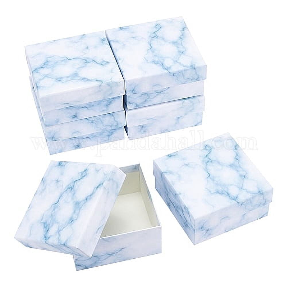 6pc Pattern Paper Cardboard Jewelry Boxes Square White - Walmart.com