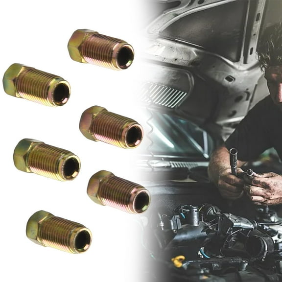 6pc Set Metric Nuts Iron Galvanized Brake Cable Connector Kit For 3/16in Pipe