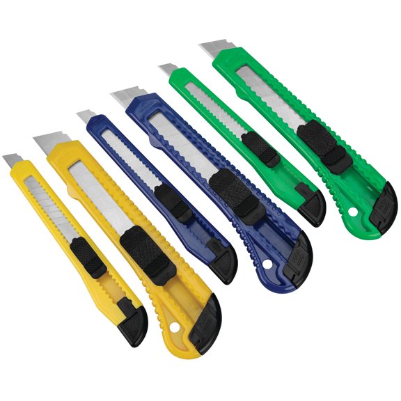 Performance Tool 1111 Retractable Positive Locking Blade with Colorful Ergonomic Plastic Handles