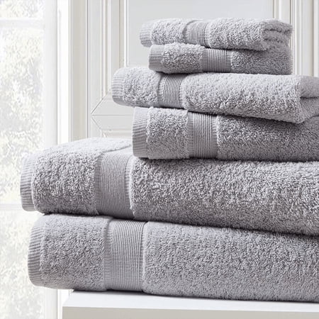 6pc Spirit Linen Bath Towel Set 100% Ringspun Plush Cotton