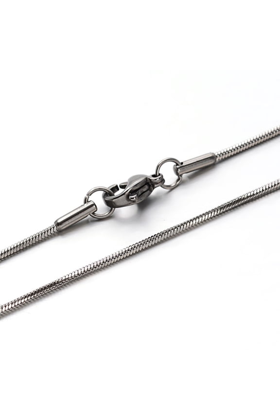 6pc Tarnish Resistant 304 Stainless Steel Snake Chains Necklaces with Lobster Clasps Stainless Steel Color 23.7 inch(60.2cm)