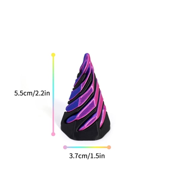 6pc Three-dimensional Pyramid Spiral 3D Rotating Pyramid Spiral Cone Anti-stress Fidget Birthday Gift