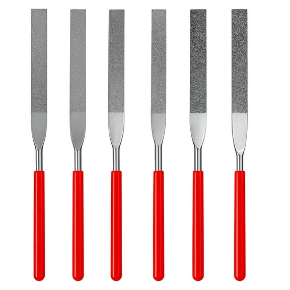 6pc ToolTreaux 7 Inch Diamond Coated Flat File Set Assorted Grits