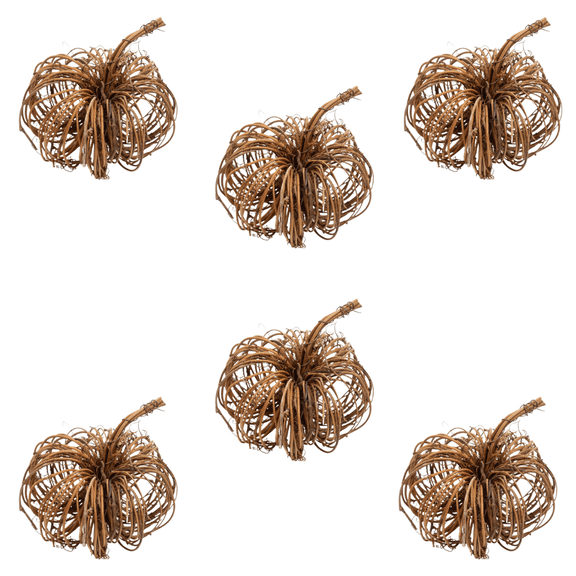 6pc Twig Grapevine Pumpkins - for Fall Decor - Factory Direct Craft