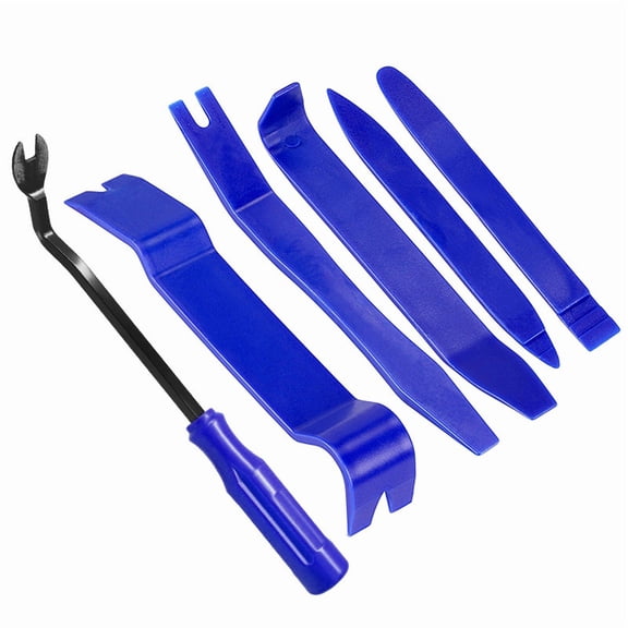 6pc Vehicle Interior Disassembly Tool Kit Plastic Pry Sticks U-shaped Fastener Puller For Door Console Radio Upholstery Maintenance
