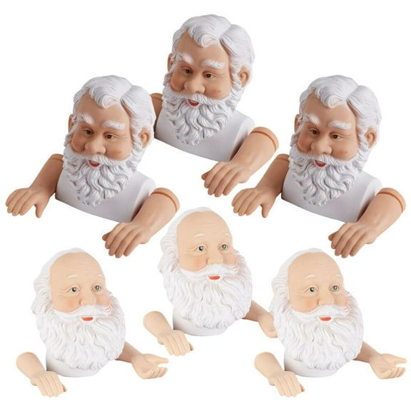 6pc Vinyl Santa Head and Hands Sets - for Christmas Decor and Keepsakes - Factory Direct Craft