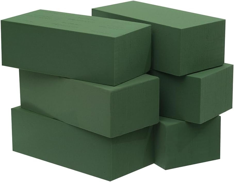 6pc Wet Fresh Floral Foam Blocks Green Florist Foam Bricks 8.9(L) X 3.9(W) X 3(H) for Spring Fresh Flower Arrangement and Crafts Supply